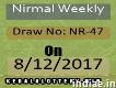 Kerala Lottery Results-nirmal Weekly Nr-47 Draw on 8-12-2017, Live
