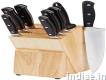 Premium Stainless Steel Knife Set with Block, 9-pieces, Black in 2000