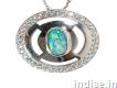 Olympic Sterling Silver Solid Australian Boulder Opal Necklace