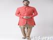 Buy Hangup Sherwani Mens Partywear Printed Kurta Pajama Indo set