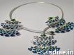 Collar Necklace with Earrings Oxidised - Aakarsha