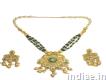 Brass Necklace Set with White Pearls Akarshans in lucknow